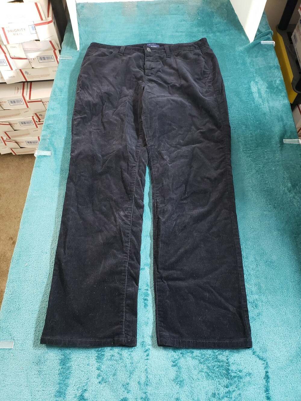 Talbots Jeans Size 12 Petite Womens Black Corduroy Mid Rise Heritage Straight